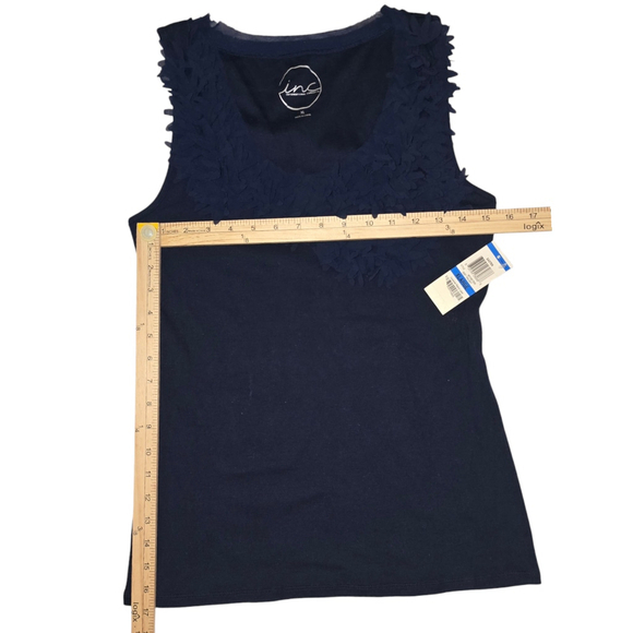 Lot of 2 Women's INC INTL CONCEPTS Tank Tops, Sz XL, Navy Royal Blue Rhinestone - Picture 2 of 7